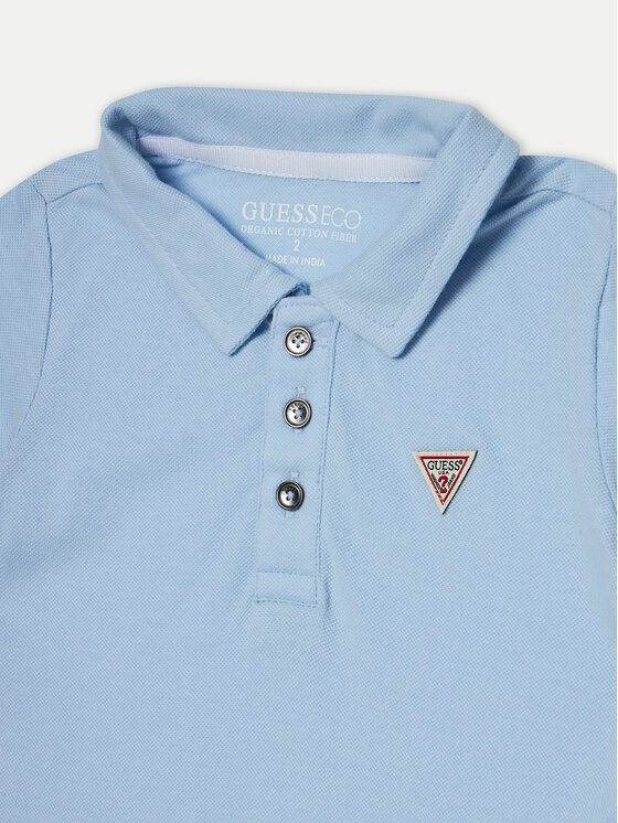 Guess Guess Tricou polo N2GP03 KAPY0 Albastru celest Regular Fit