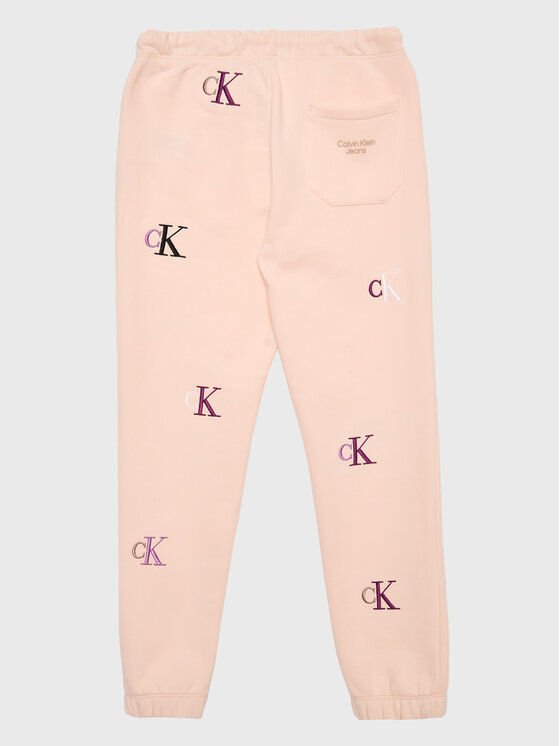 Calvin Klein Jeans Calvin Klein Jeans Spodnie dresowe Monogram IG0IG01906 Różowy Regular Fit