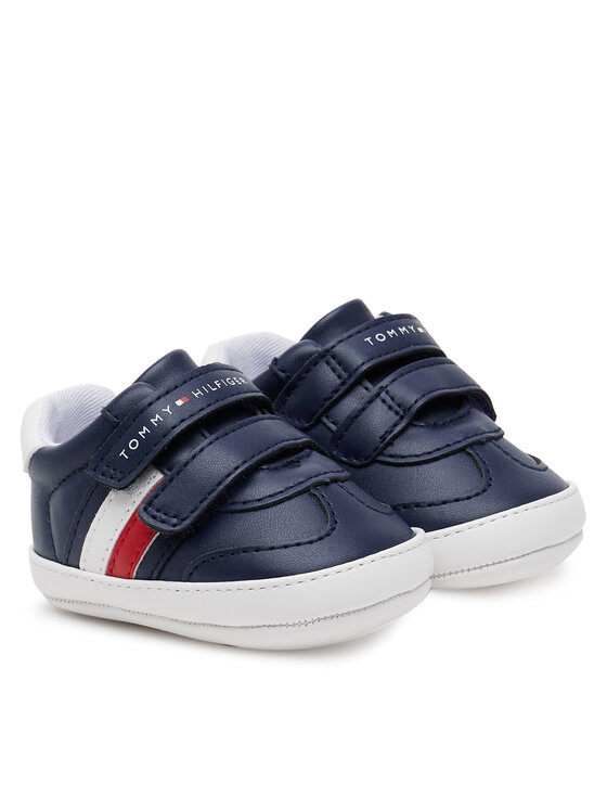 Tommy Hilfiger Tommy Hilfiger Tenisice Stripe Low Cut Velcro T0B9-33831-1433 Tamnoplava