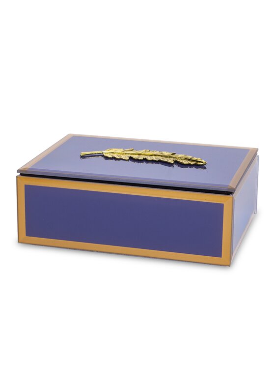 MIAhome MIAhome Szkatułka na biżuterię z MDFu z ozdobą 6x16x11,5 cm fioletowa Fioletowy
