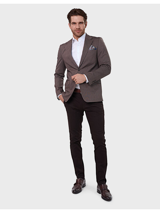 Evenemen Evenemen Marynarka Harmony 03 Brązowy Slim Fit