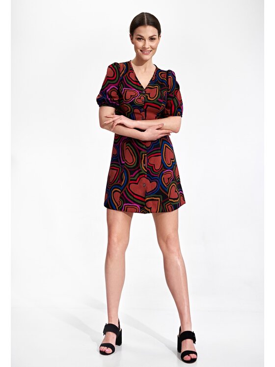 FIGL FIGL Šaty M881 Bordová Regular Fit