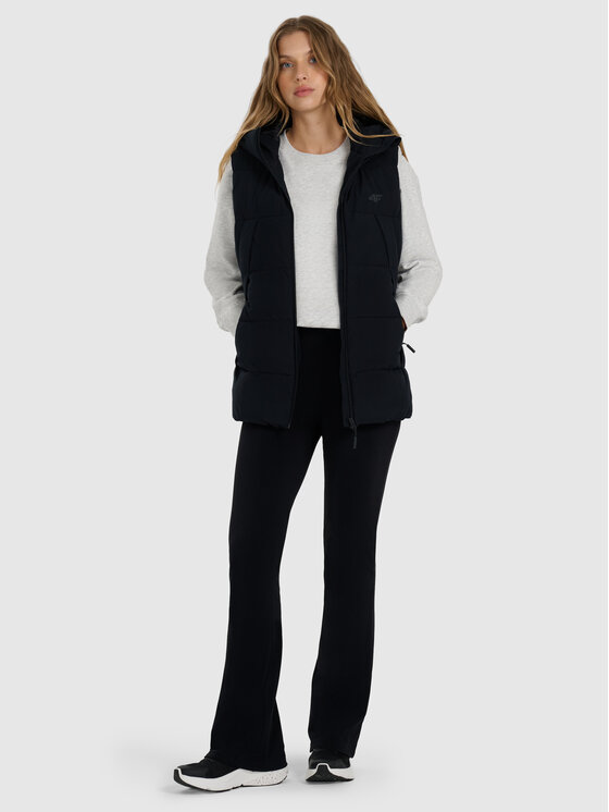 4F 4F Kamizelka MIDSHOP TEXTILE Czarny Regular Fit