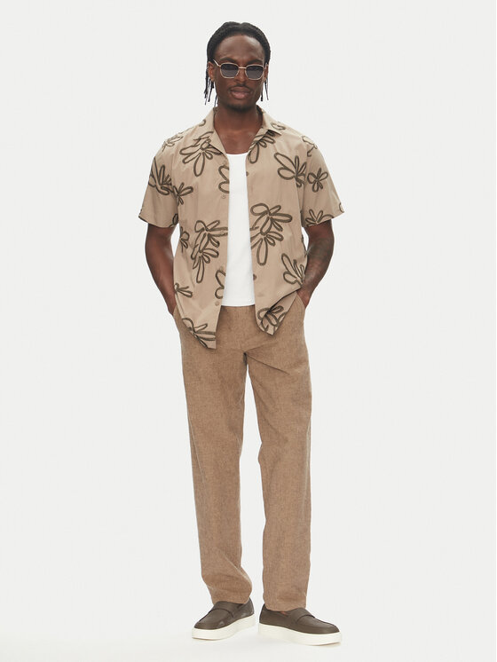 Lindbergh Lindbergh Košile 30-203705 Béžová Regular Fit