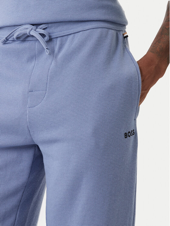 BOSS BOSS Pantaloni trening Waffle 50535878 Albastru celest Regular Fit