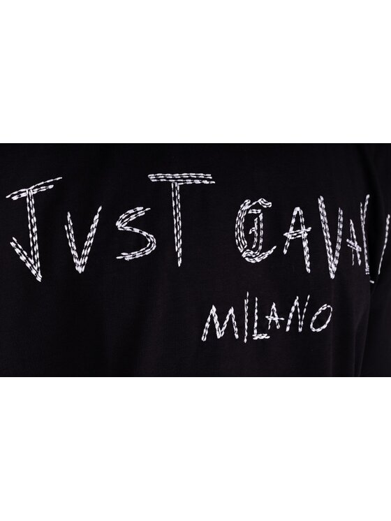 Just Cavalli Just Cavalli Tričko 78OAHT07 CJ518 899 Čierna Loose Fit