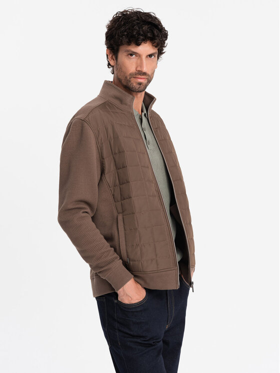 Ombre Ombre Bunda bomber OM-JANP-0193 Hnědá Regular Fit