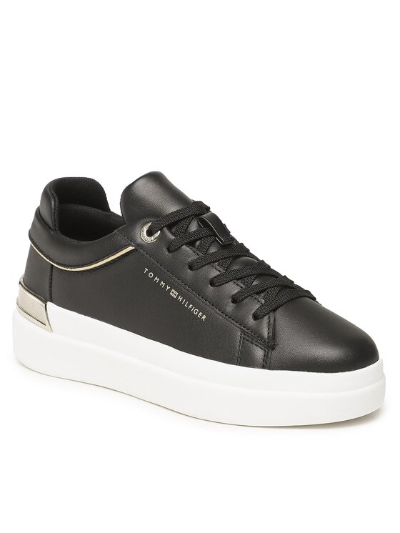 Tommy Hilfiger Tommy Hilfiger Sneakersy Lux Metallic Cupsole Sneaker FW0FW07030 Čierna