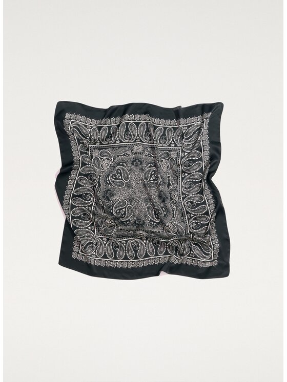LEBRAND LEBRAND Chusta Bandana Jedwabna Czarny