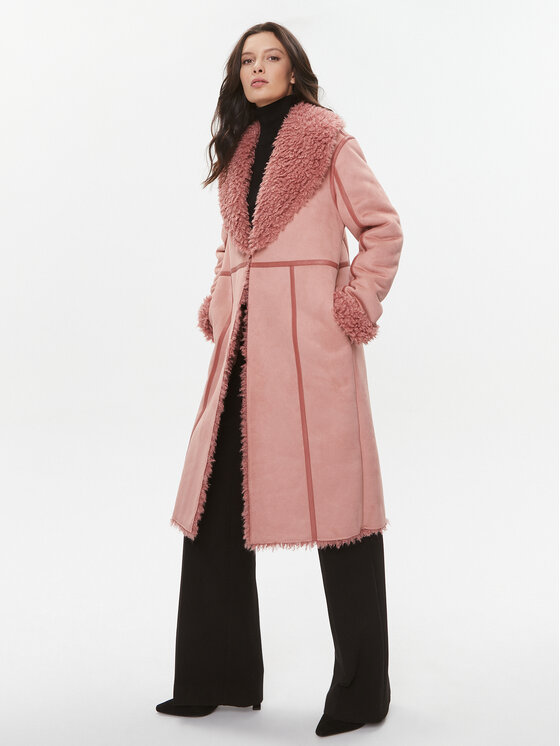 TWINSET TWINSET Báránybőr kabát 232TT2100 Rózsaszín Regular Fit