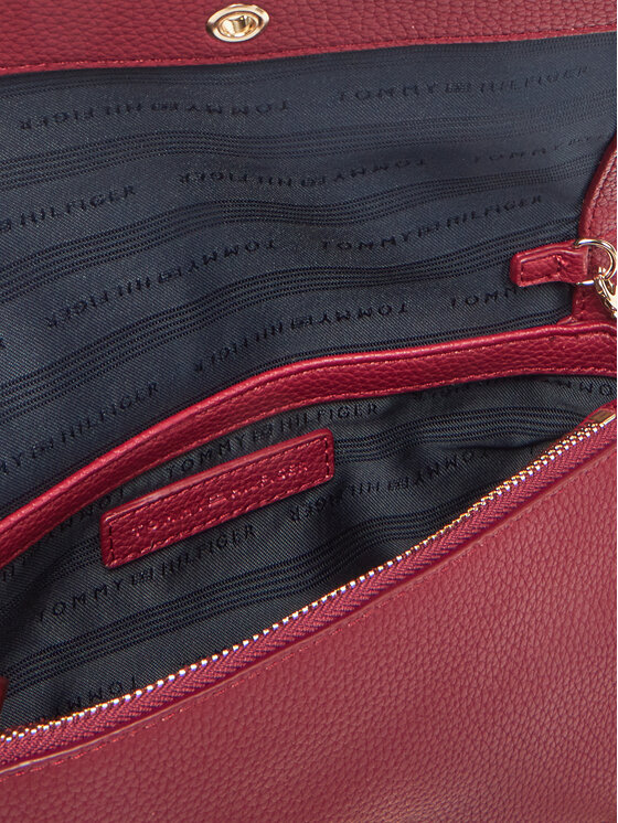 Tommy Hilfiger Tommy Hilfiger Дамска чанта Th Her Flap W/Chain AW0AW17403 Червен