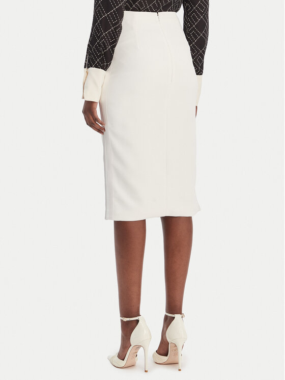 Elisabetta Franchi Elisabetta Franchi Spódnica ołówkowa GO-164-61E2-V250 Biały Regular Fit