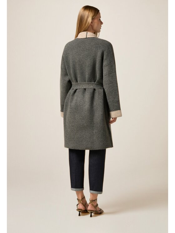 Oltre Oltre Cardigan M565E001951N0S3 Grigio Regular Fit