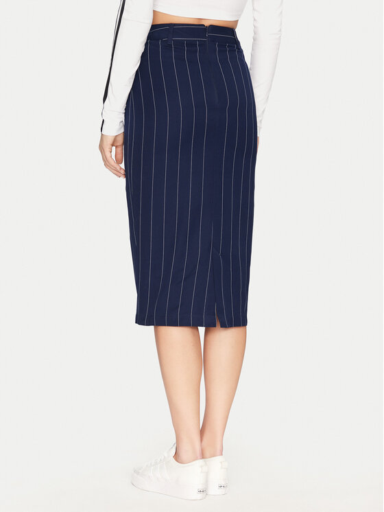 adidas adidas Puzdrová sukňa Pinstripe JD2576 Tmavomodrá Slim Fit