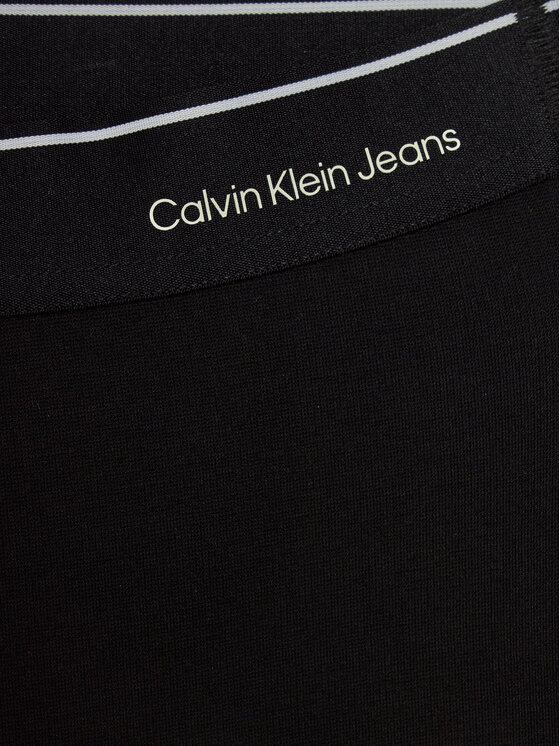 Calvin Klein Jeans Calvin Klein Jeans Hlače iz tkanine Logo Tape IG0IG02292 Črna Flare Fit