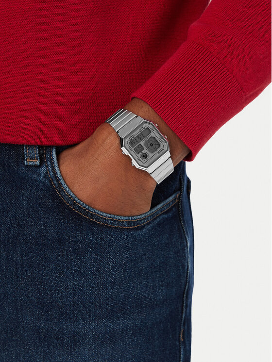 Casio Casio Zegarek A130WE-7AEF Srebrny