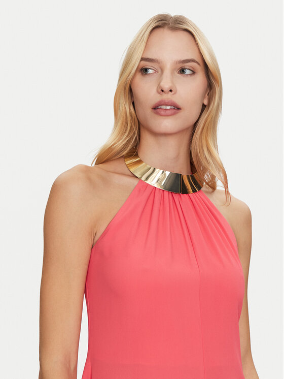 Simona Corsellini Simona Corsellini Cocktail obleka P25CPAB01601 Koral Regular Fit