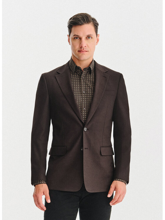 Pako Lorente Pako Lorente Marynarka P25WF-3X-028 Brązowy Slim Fit