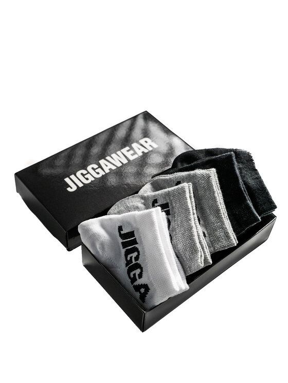 Jigga Wear Jigga Wear Zestaw 6 par niskich skarpet męskich Zestaw 6 Par Niskich Skarpet Czarny / Biały / Szary Jigga Wear Classic Name uni Kolorowy