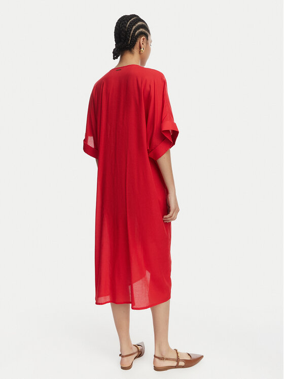 LOLA CASADEMUNT LOLA CASADEMUNT Poletna obleka LS2616010 Rdeča Relaxed Fit