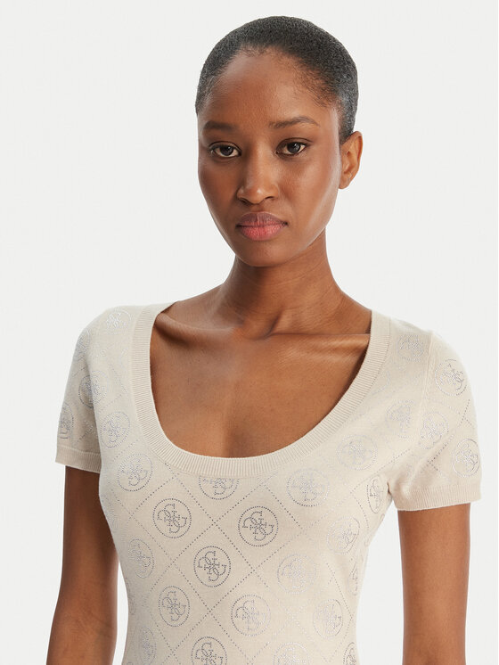 Guess Guess Vestito di maglia W6RK92 Z3JD2 Beige Regular Fit