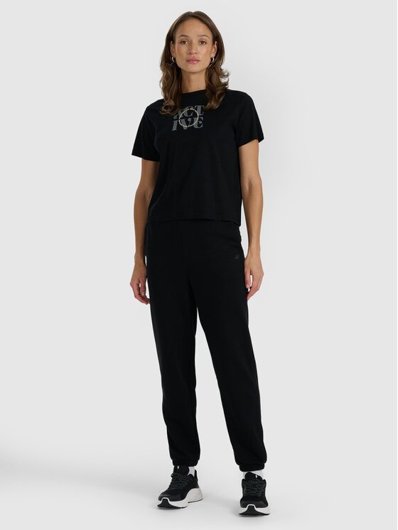 4F 4F Komplet bluza, body i spodnie dresowe 4FRAW25TTROF1613-20S Czarny Regular Fit