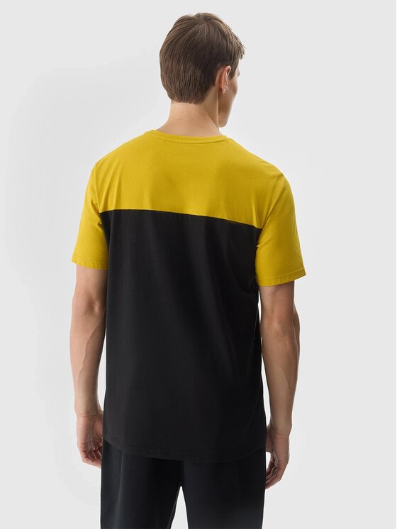 4F 4F Tričko 4FWSS24TTSHM1326-71S Žltá Regular Fit