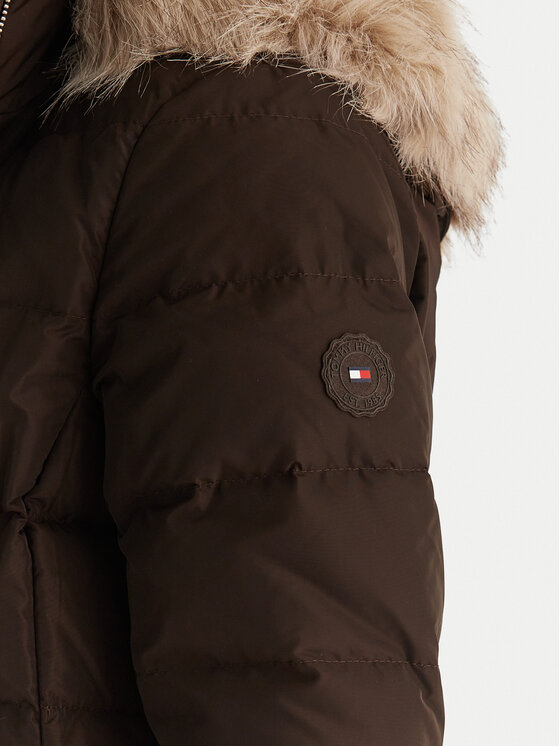 Tommy Hilfiger Tommy Hilfiger Pehelykabát WW0WW47540 Barna Slim Fit