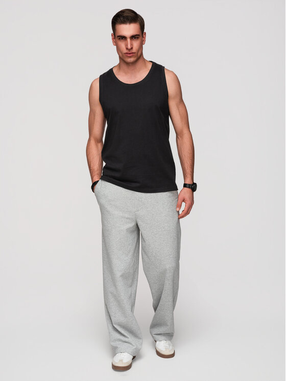 Ombre Ombre Tank top OM-TSBT-0272 Czarny Regular Fit