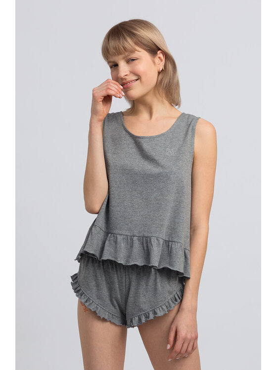 LaLupa LaLupa Koszula nocna LA052 Szary Comfortable Fit
