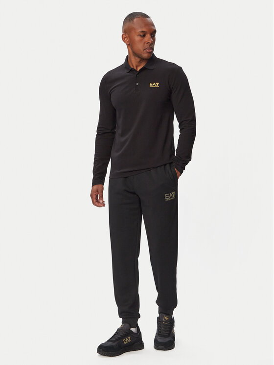 EA7 Emporio Armani EA7 Emporio Armani Тениска с яка и копчета 8NPF17 PJVUZ MC004 Черен Regular Fit