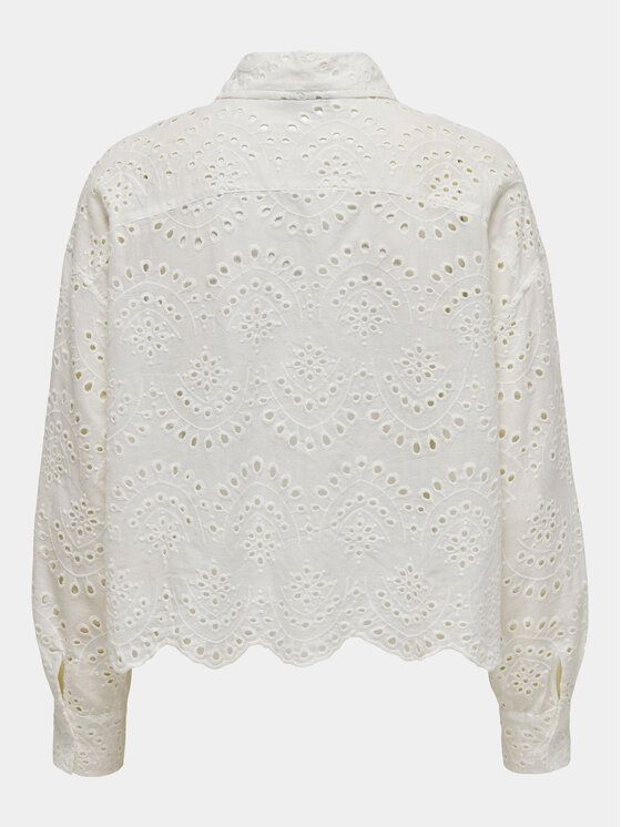 ONLY ONLY Риза Valais 15269568 Бял Loose Fit