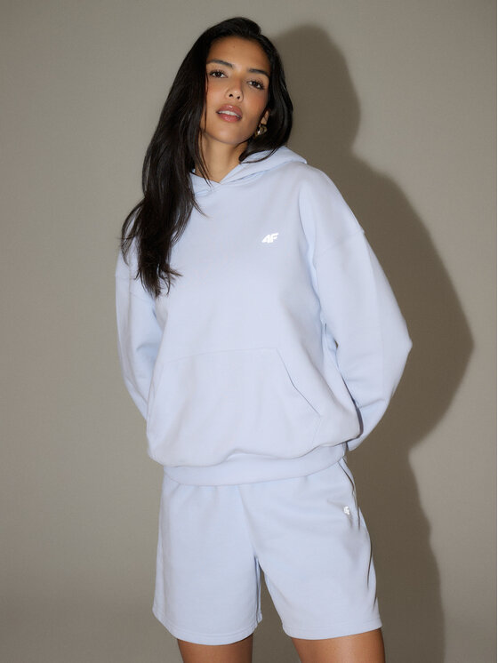 4F 4F Bluza ESSENTIAL 4 Niebieski jasny Loose Fit
