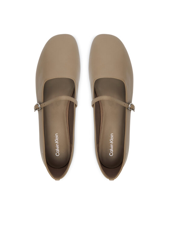 Calvin Klein Calvin Klein Balerina Oblique Ballerina Mj Lth Hdw HW0HW02847 Barna