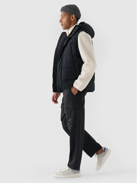 4F 4F Pantaloni di tessuto 4FRAW24TTROM1167-20S Nero Regular Fit