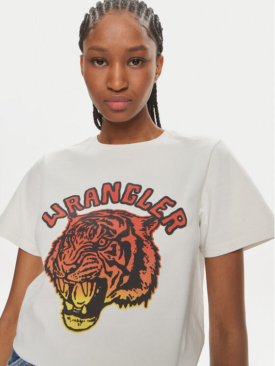 Wrangler Wrangler Тишърт 112350282 Бял Regular Fit