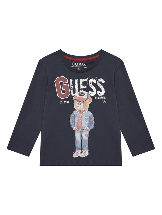Guess Guess Bluză N5YI23 K8HM4 Bleumarin Regular Fit