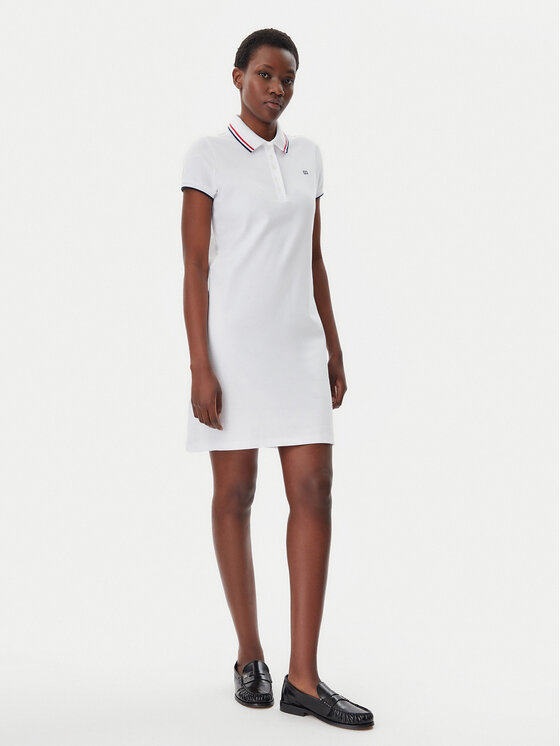 Tommy Hilfiger Tommy Hilfiger Rochie de zi WW0WW45532 Alb Regular Fit