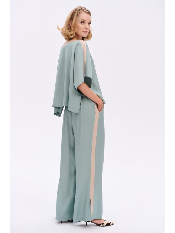 blue shadow blue shadow Spodnie damskie Kasjo Zielony Regular Fit