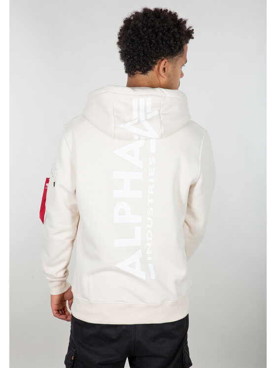 Alpha Industries Alpha Industries Bluza Backprint Hoodie Biały Regular Fit