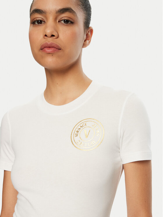 Versace Jeans Couture Versace Jeans Couture T-shirt 78HAHT00 Bijela Regular Fit