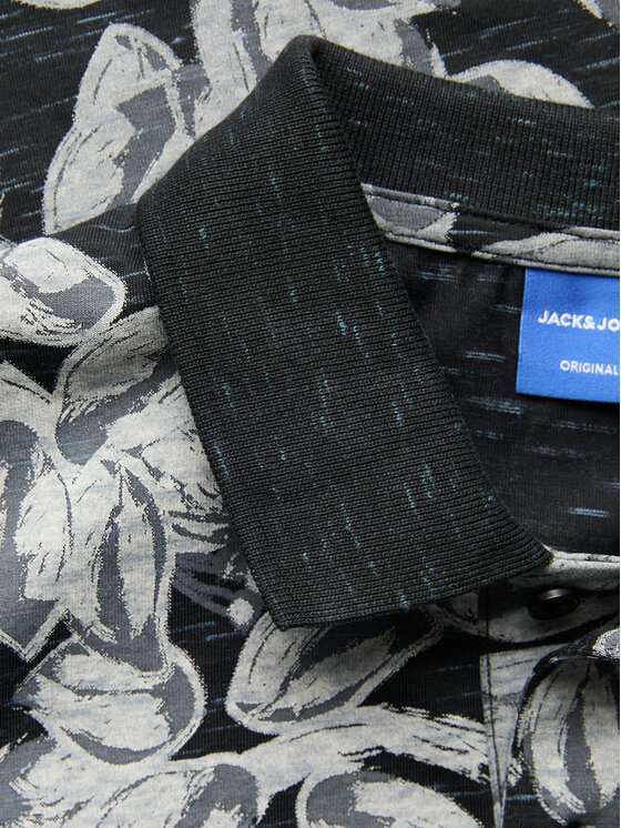 Jack & Jones Jack & Jones Polo Split 12272985 Czarny Regular Fit