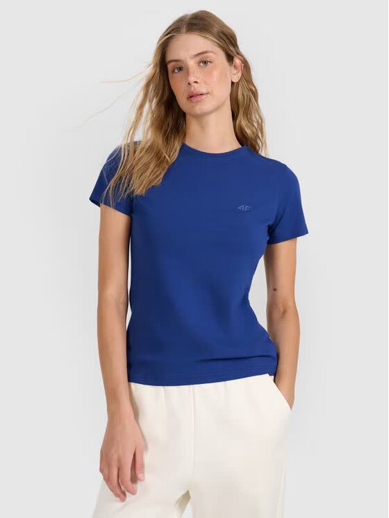 4F 4F T-Shirt 4FWMM00TTSHF2255-031S Niebieski Slim Fit