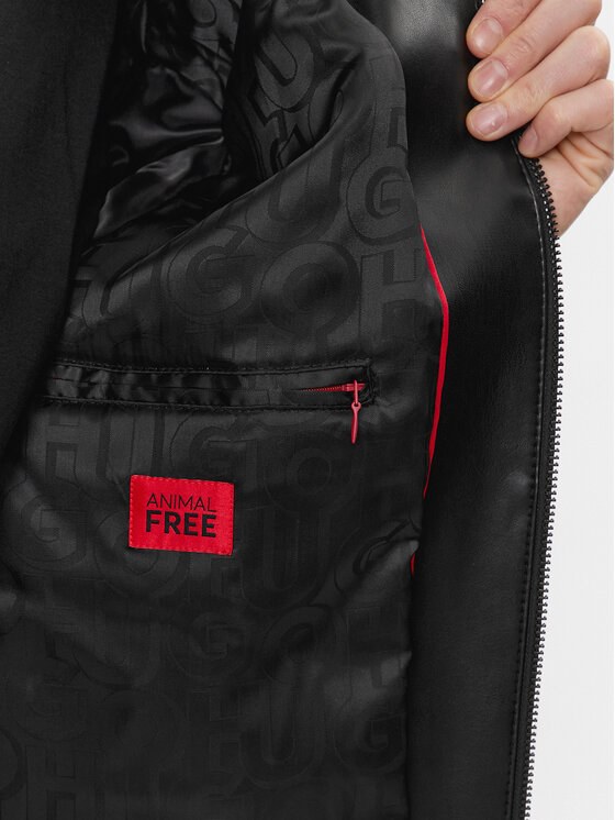 HUGO Hugo Lederjacke Bennu-L 50498321 Schwarz Regular Fit
