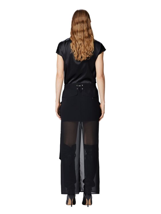 PINKO PINKO Spódnica maxi Gonna in georgette 104789A21F Czarny Regular Fit