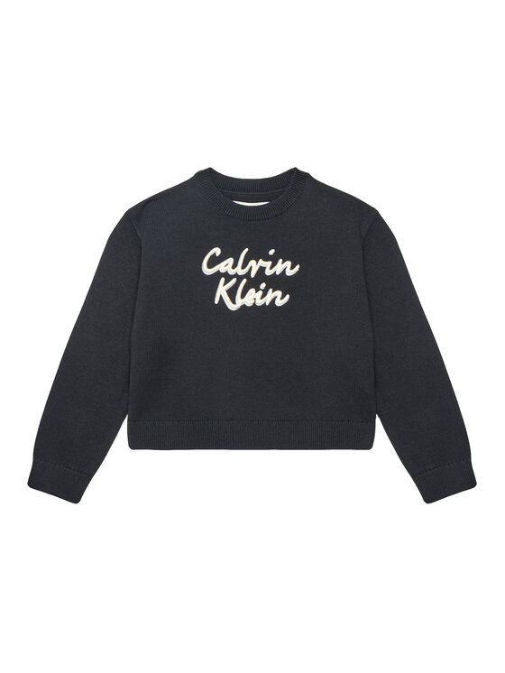 Dziewczęcy Sweter Calvin Klein Jeans, Rozmiar 6Y, Czarny, IG0IG02971 M