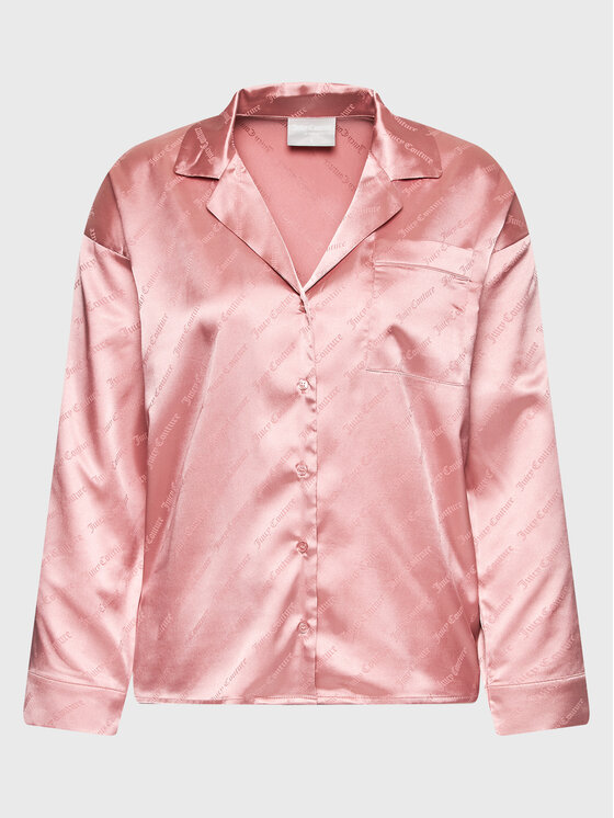 Juicy Couture Тениска на пижама Paquita Monogram JCLK222018 Розов Regular Fit