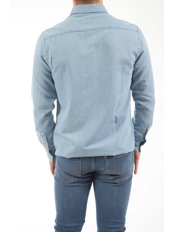 Wrangler Wrangler Koszula LS DENIM SHIRT Niebieski Regular Fit