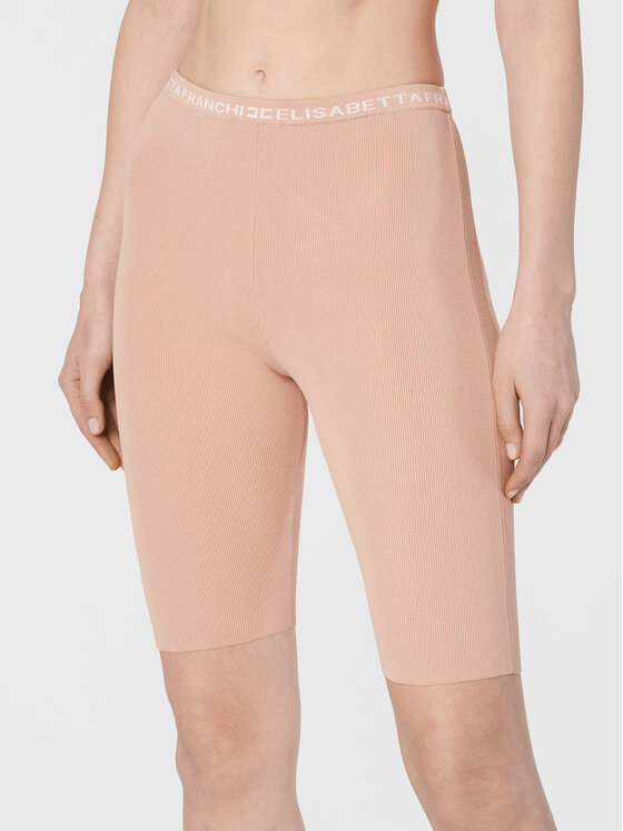 Elisabetta Franchi Biker shorts KS-05B-26E2-V210 Rosa Slim Fit, taglia : 48