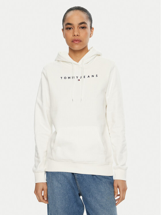 Damska Bluza Tommy Jeans, Rozmiar XS, Biała, Linear DW0DW17324